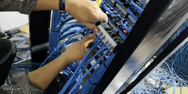 光纜的敷設(shè)現(xiàn)場(chǎng)-綜合布線